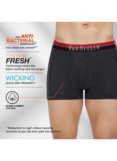 Van Heusen Van Heusen Men Trunks - Cotton Spandex - Pack of 2 - Anti Bacterial, Colour Fresh, Moisture Wicking(Sodalite Blue, Anthra Mel_M)  - Image 5