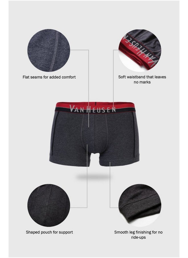 Van Heusen Van Heusen Men Trunks - Cotton Spandex - Pack of 2 - Anti Bacterial, Colour Fresh, Moisture Wicking(Sodalite Blue, Anthra Mel_M)  - Image 2