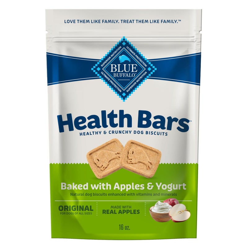 Blue Buffalo Health Bars Crunchy Dog Biscuits, Oven-Baked with Natural Ingredients, Apples & Yogurt, 16-oz Bag - Image 1