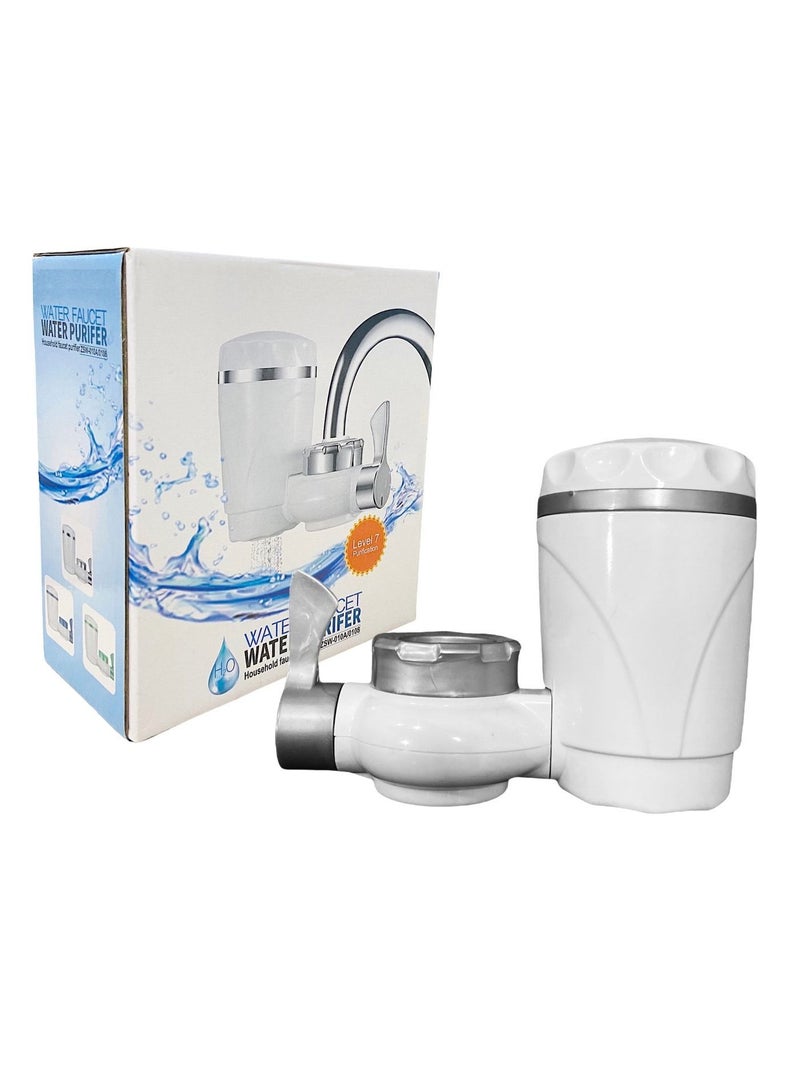 DubaiGallery Water Filter, Faucet Mount Filter Tap Water Purifier Kitchen Faucet Washable Ceramic Percolator Mini Water with 4 Replacement Filter for Bathroom Kitchen  - Image 1