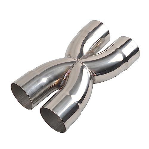 BIGREAT Exhaust Tip X Pipe 3'' Inch Inlet/Outlet Diameter, 12'' Inch Overall Length,Muffler Tip, Crossover X Pipe Polished Stainless Steel Weld On - Image 1
