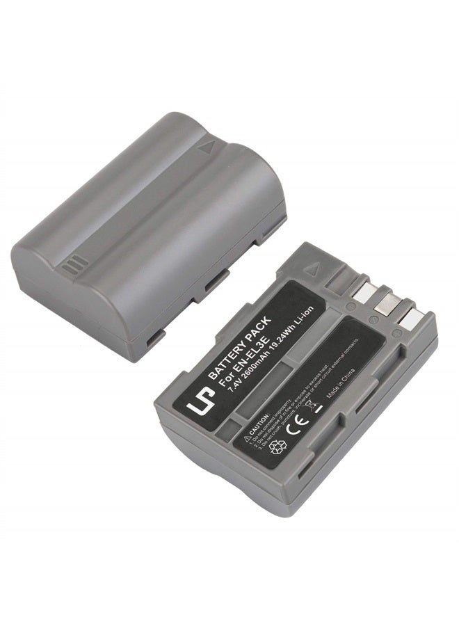 LP EN-EL3e Battery Pack, LP 2-Pack Battery, Replacement for Nikon EN-EL3, El3e, El3a, Compatible with Nikon D50, D70s, D80, D90,D100, D200, D300s, D700 MH-18, MH-18a, MH-19, MB-D200, MB-D10 Series & More - Image 1