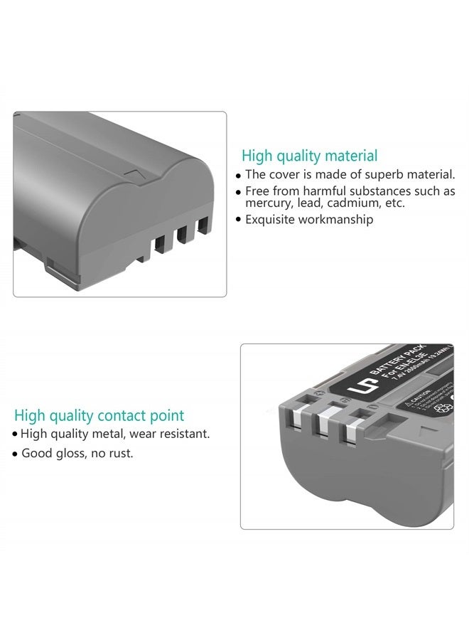 LP EN-EL3e Battery Pack, LP 2-Pack Battery, Replacement for Nikon EN-EL3, El3e, El3a, Compatible with Nikon D50, D70s, D80, D90,D100, D200, D300s, D700 MH-18, MH-18a, MH-19, MB-D200, MB-D10 Series & More - Image 3