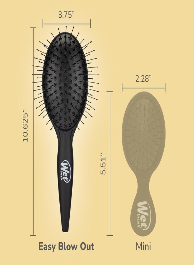 Wet Brush Easy Blowout Detangling Hair Brush, Black, Edgeless HeatFlex Bristles for Blow Dry, Ergonomic Soft-Touch Handle, Maximum Volume, Ceramic Coating Pad Smooths & Straightens (Pack of 2) - Image 3