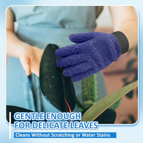 MIG4U 4 Pairs Microfiber Gloves - Dusting Gloves for House Cleaning - Washable Blind Cleaner Duster Tool (Blue/Pink/Gray/Navy,S/M) - Image 5