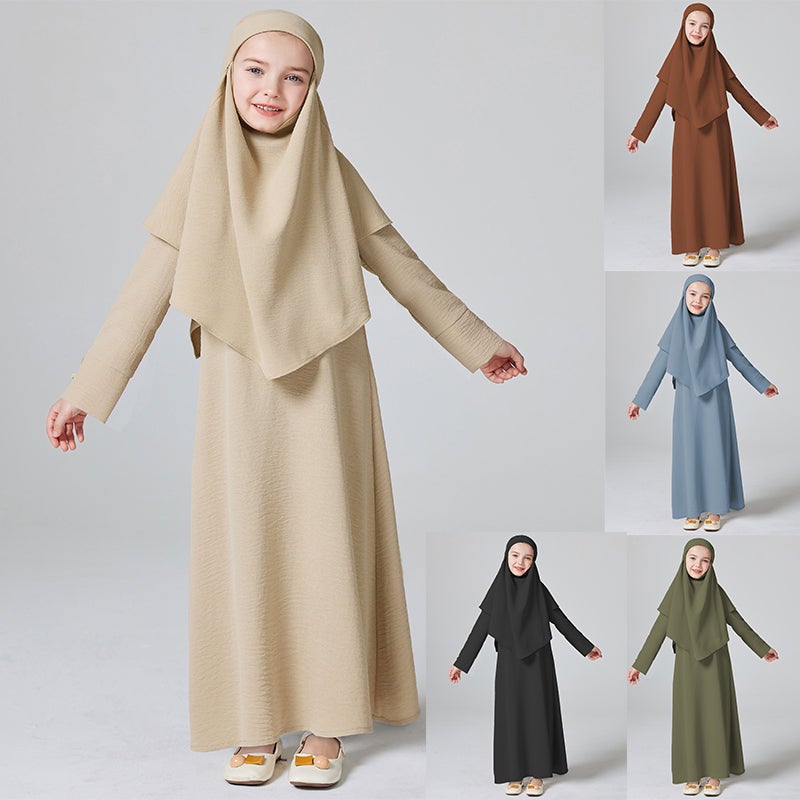HOJUMBO MSL187 Girls' Abaya Set - Long, Long Sleeve, Ramadan - Image 2