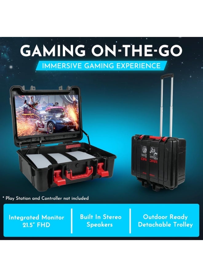 21.5 inch GAMERSBOX Portable FHD Gaming Monitor  IPS Display (max. 75Hz, FreeSync), Tough IP65 Hard Shell Case, Compatible with PS4/PS5 Xbox, HDMI Cable, Wheeled Trolley & VESA Stand  - Image 3