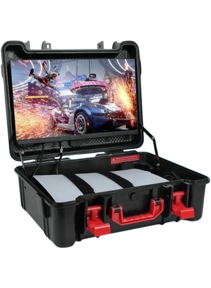 21.5 inch GAMERSBOX Portable FHD Gaming Monitor  IPS Display (max. 75Hz, FreeSync), Tough IP65 Hard Shell Case, Compatible with PS4/PS5 Xbox, HDMI Cable, Wheeled Trolley & VESA Stand  - Image 1