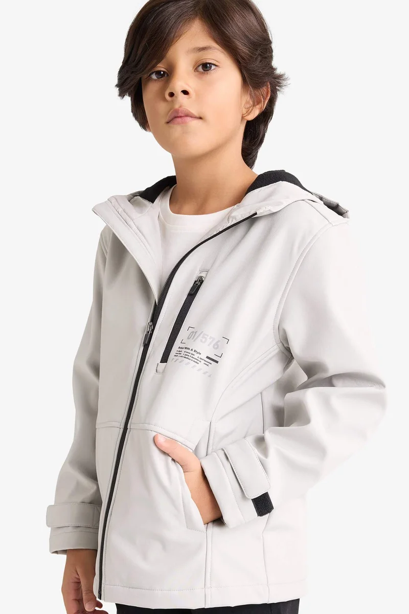 ديفاكتو Boy Hooded Windproof Fleece Lined Puffer Jacket