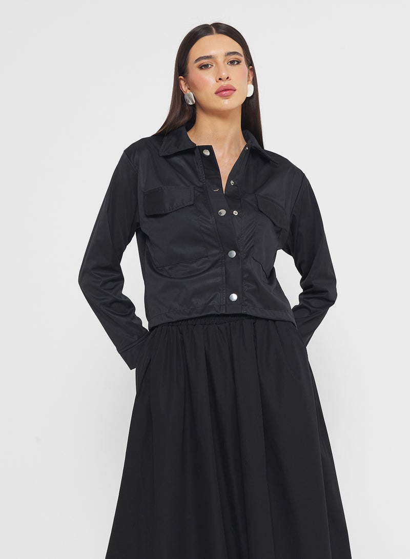 FYOR Black Button-Up Long Sleeve Jacket - Image 1