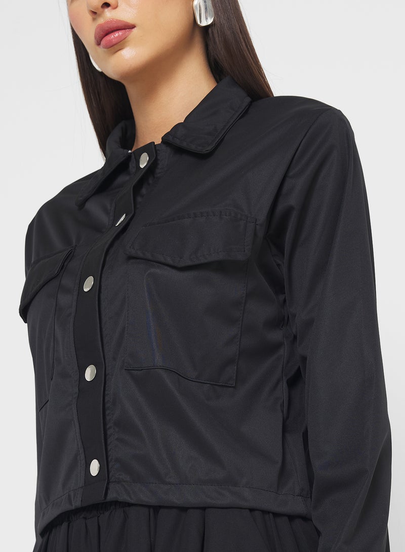 FYOR Black Button-Up Long Sleeve Jacket - Image 3
