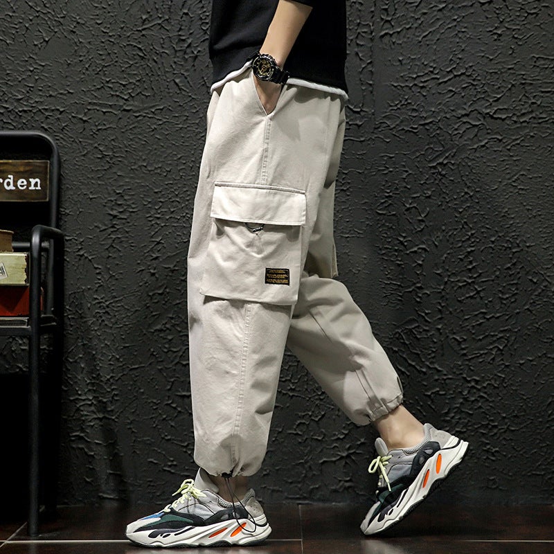 Men'S Pants 2020 Spring New Men'S Overalls Drawstring Ankle-Length Pants Plus Size Men'S Loose - Image 1