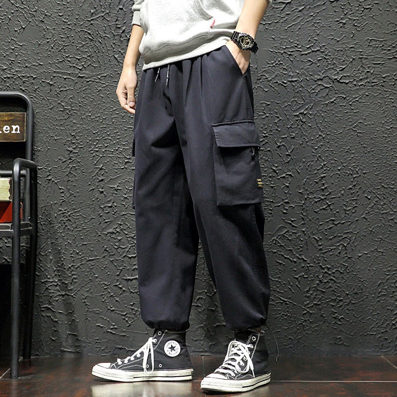 Men'S Pants 2020 Spring New Men'S Overalls Drawstring Ankle-Length Pants Plus Size Men'S Loose - Image 4