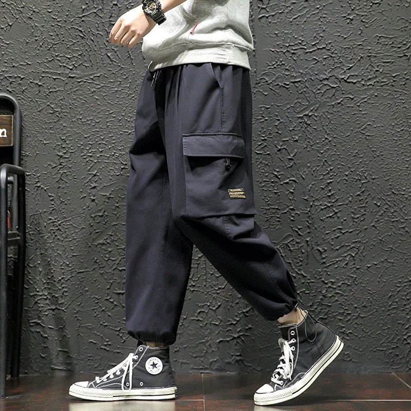 Men'S Pants 2020 Spring New Men'S Overalls Drawstring Ankle-Length Pants Plus Size Men'S Loose - Image 2