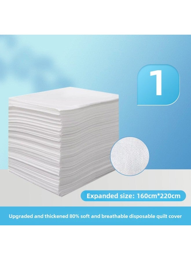 إسكدنيا غطاء لحاف للسفر للاستخدام مرة واحدة مصنوع من القطن الناعم السميك غير المنسوج SMMS مقاوم للماء والزيت وجيد التهوية ومناسب للتدليك في الفنادق - اللون: غطاء لحاف واحد للاستخدام مرة واحدة (1.6*2.2) - ال - Image 1