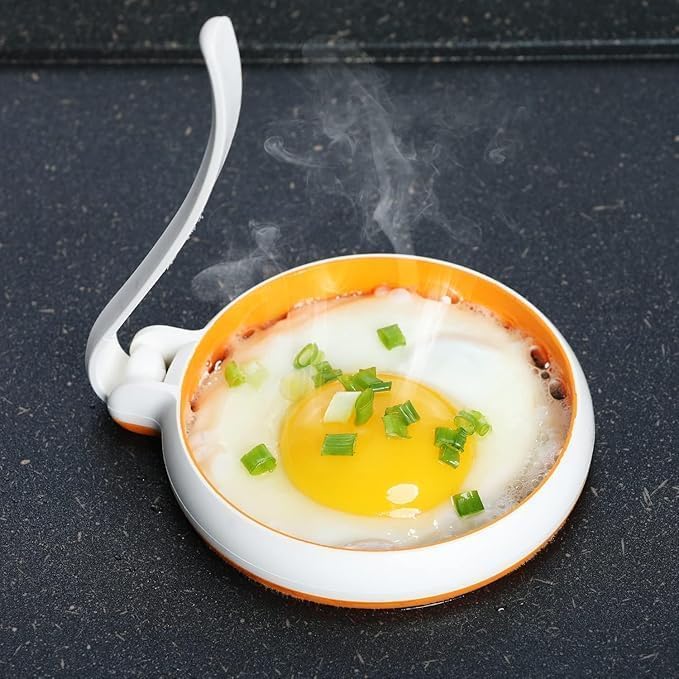 Vroxy Anti-scalding Reusable Kitchen Perfectly Fried Egg, Heat-Resistant Silicone Handles Pancake Or Omelet Mold Ring Perfect for Daily Breakfast (1Set of 2Pcs) - Image 3