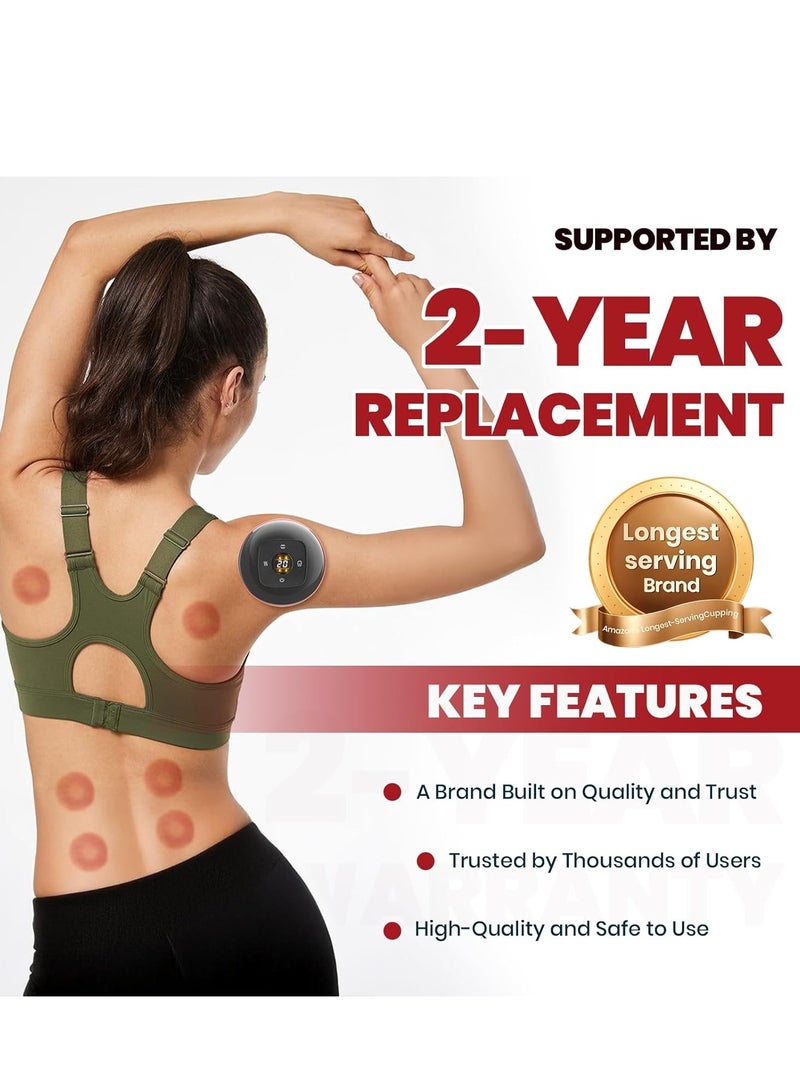 ELTRAZONE Smart Dynamic Cupping Therapy Set – 4-in-1 Electric Vacuum Cellulite Massager with Gua Sha Tool – 12-Level Adjustable Temperature & Suction – Red Light Therapy for Pain Relief, Muscle Recovery & Body Sculpting - Image 3