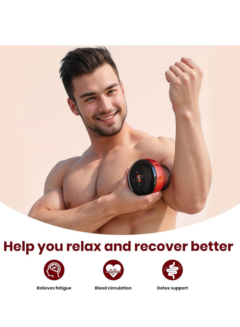 ELTRAZONE Smart Dynamic Cupping Therapy Set – 4-in-1 Electric Vacuum Cellulite Massager with Gua Sha Tool – 12-Level Adjustable Temperature & Suction – Red Light Therapy for Pain Relief, Muscle Recovery & Body Sculpting - Image 5