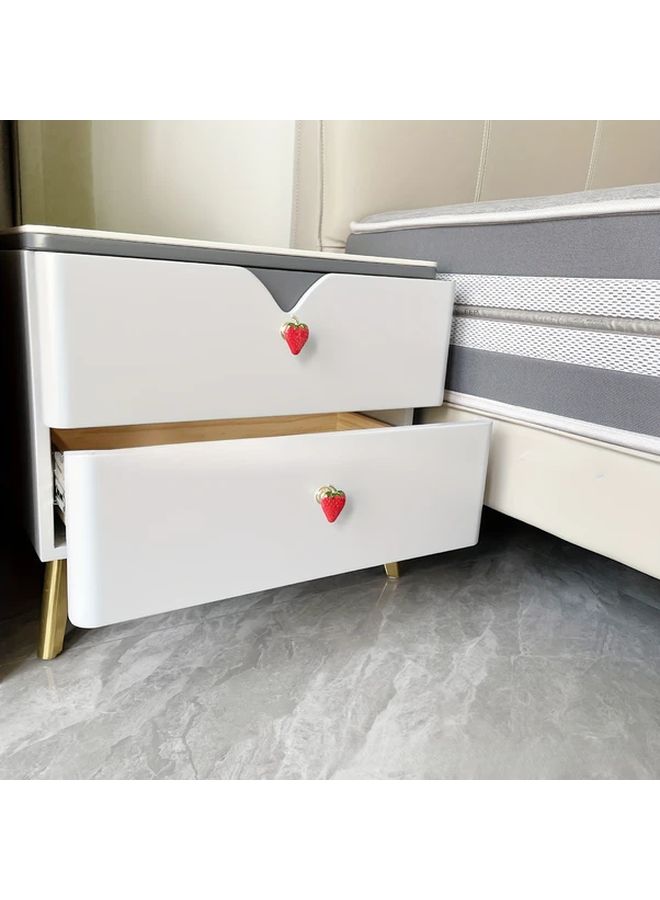 4 Piece Red Fruit Shaped Cabinet Knobs Zinc Alloy Leaf Design Durable Home Decor - Image 3