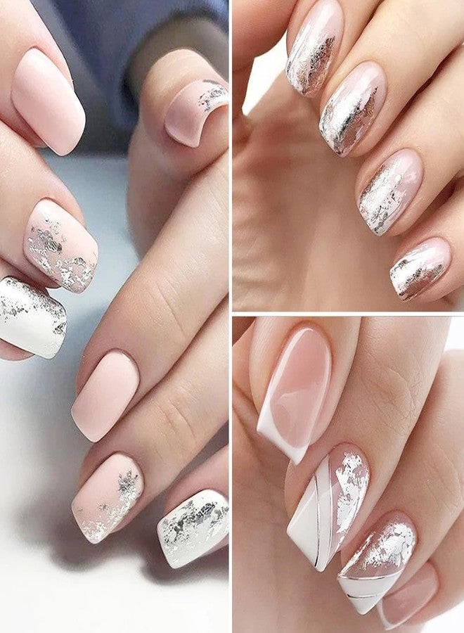 SILPECWEE 20 Rolls Metallic Nail Foil Gold Nail Stickers Laser Silver Nail Decals Nail Transfer Foil Holographic Nail Art Foil Foil for Nails Manicure Design for Acrylic Nails Decoration - Image 3