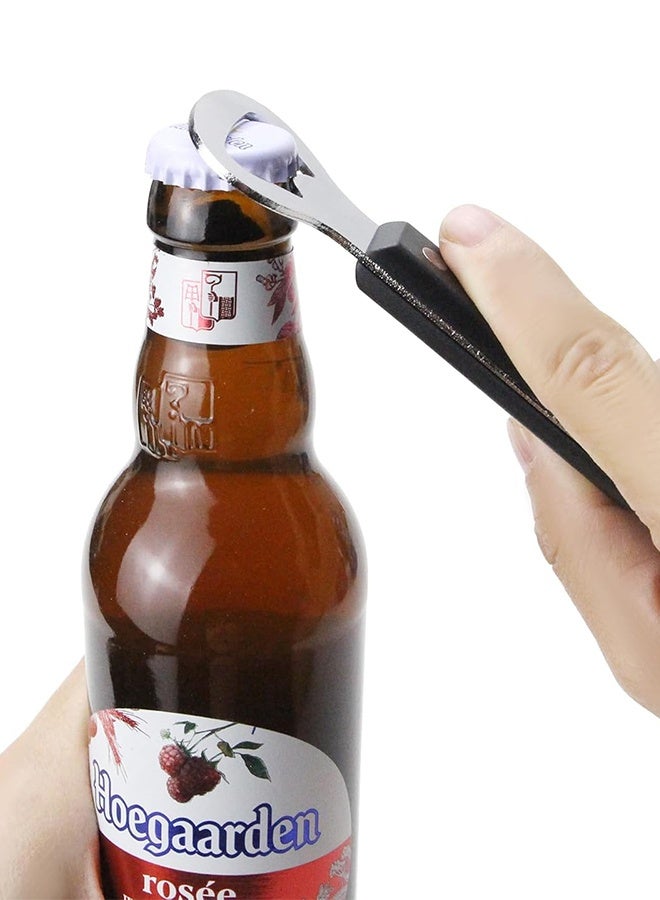2 Pack Stainless Steel & Plastic Bottle Openers, 3-in-1 Can Opener, Black&Burlywood  - Image 3