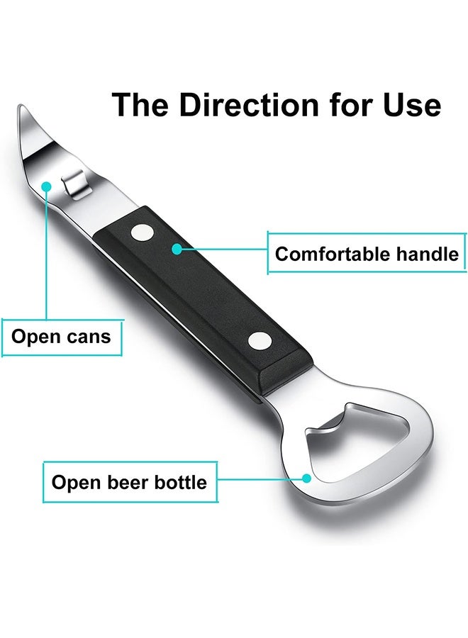 2 Pack Stainless Steel & Plastic Bottle Openers, 3-in-1 Can Opener, Black&Burlywood  - Image 2