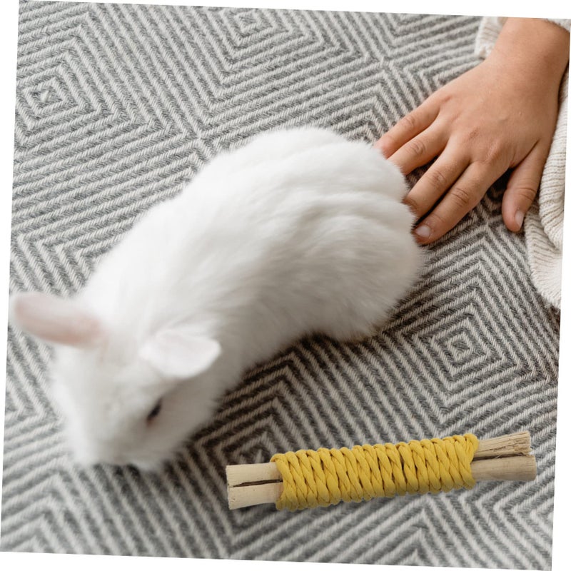 Natural Wood Chew Toys for Hamsters Guinea Pigs 2 Pack Teeth Grinding Molar Rods - Image 4