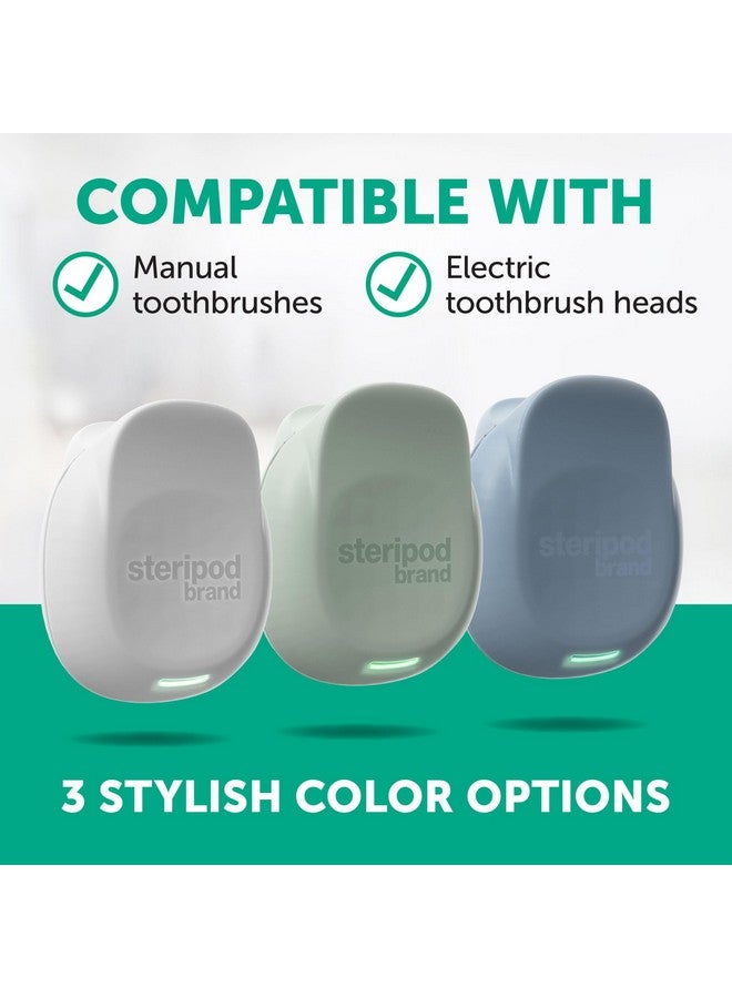 ستيريبود مشبك معقم فرشاة الأسنان المحمول بالأشعة فوق البنفسجية من ماركة Steripod، يقلل من الكائنات الحية الدقيقة الضارة، قابل لإعادة الشحن، لون مريمية، قطعة واحدة - Image 3