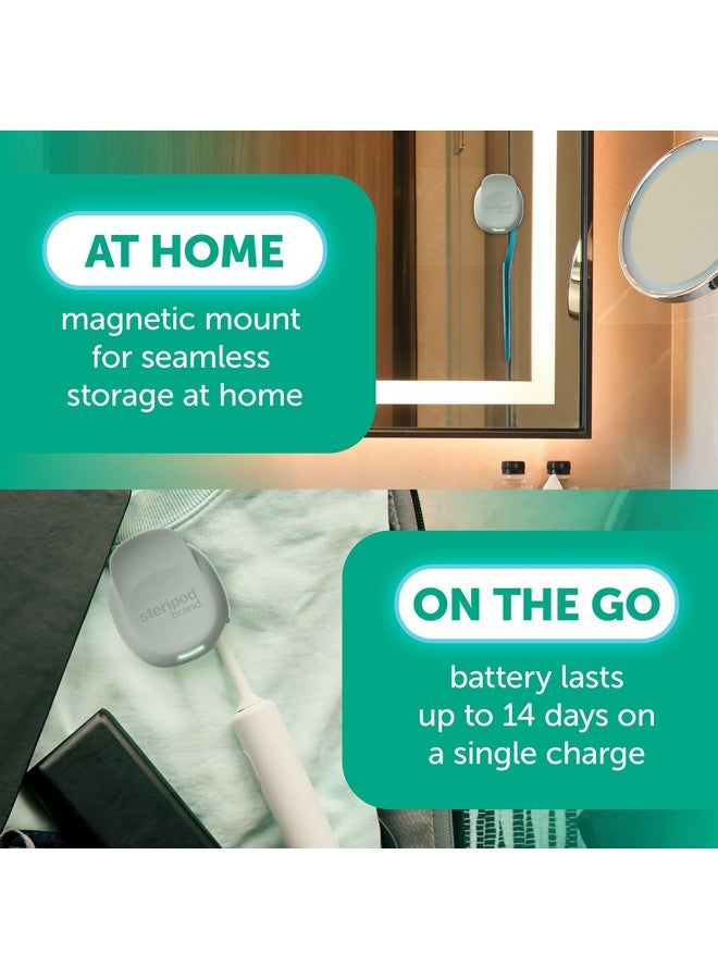 ستيريبود مشبك معقم فرشاة الأسنان المحمول بالأشعة فوق البنفسجية من ماركة Steripod، يقلل من الكائنات الحية الدقيقة الضارة، قابل لإعادة الشحن، لون مريمية، قطعة واحدة - Image 5