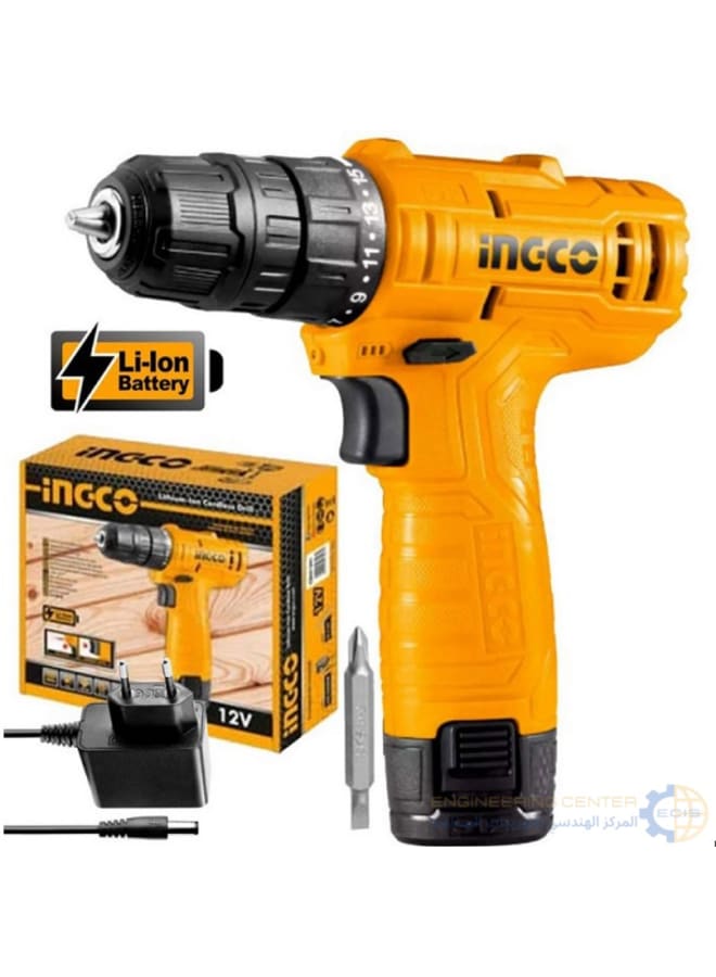 INGCO 12V 1 Battery Cordless Drill Cdli12415 INGCO