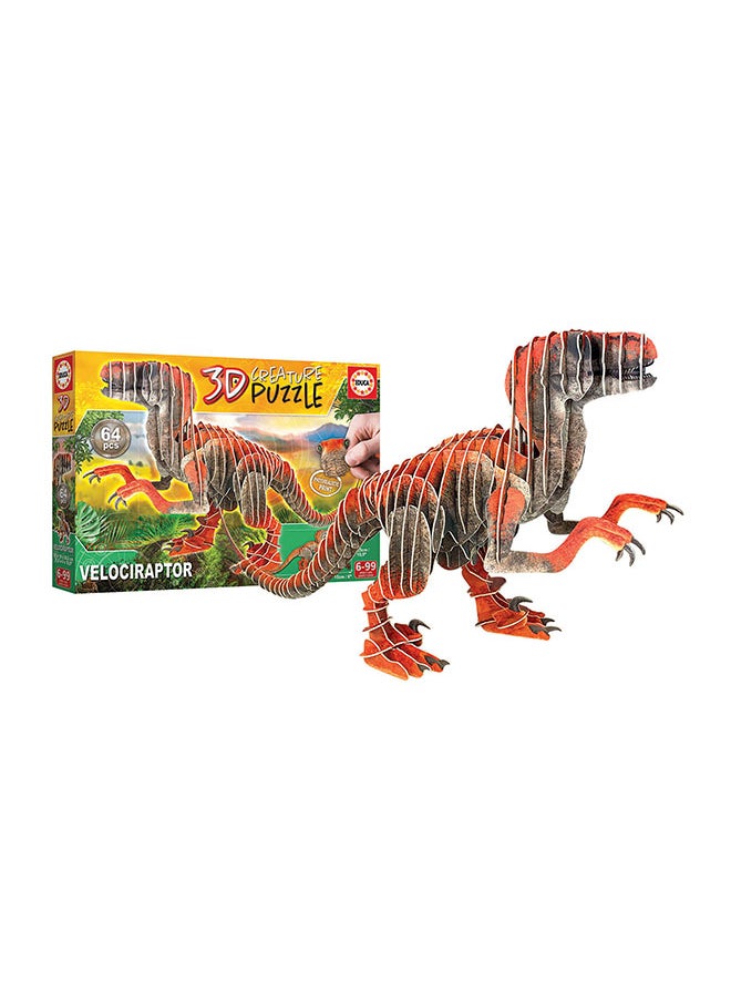EDUCA 64 Piece Velociraptor 3D Creature Puzzle  - Image 3