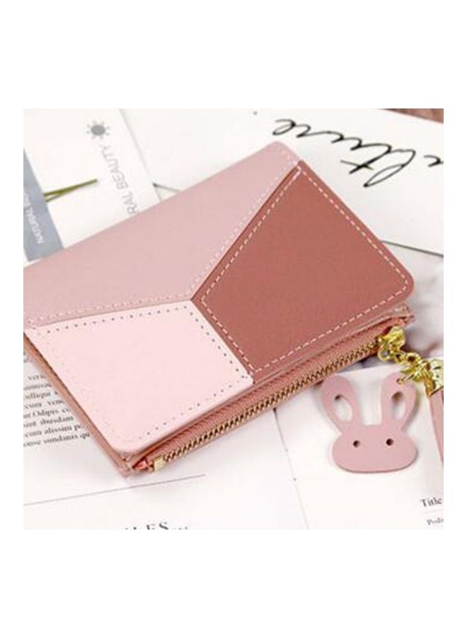 NIBEMINENT Short Ladies Zipper Wallet Red/Gold 