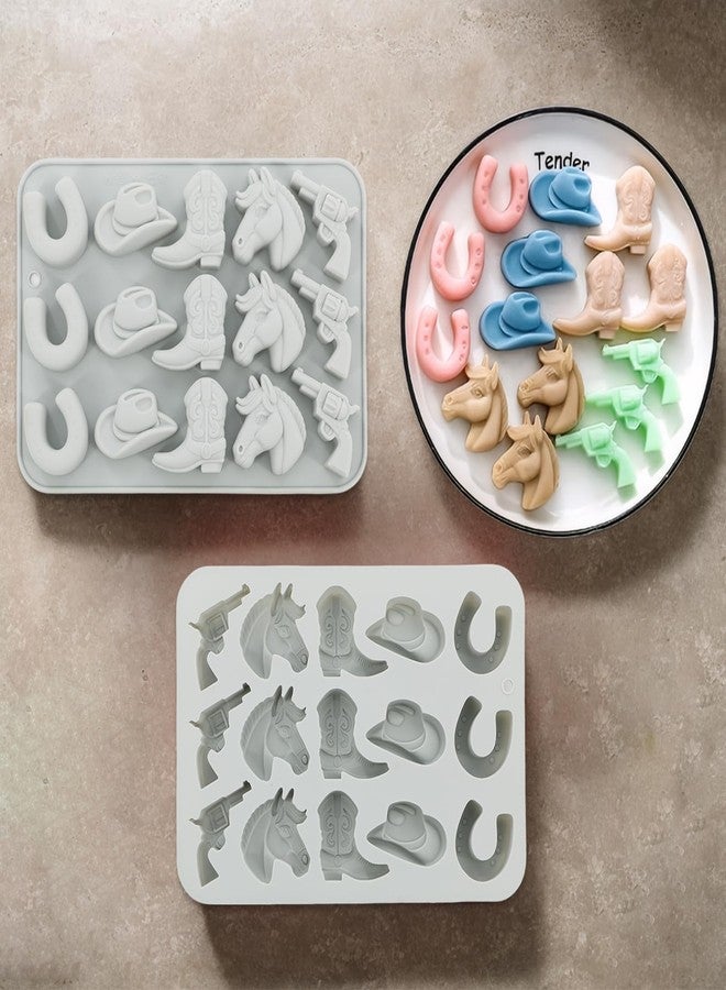 panthra 2 PCS Cowboy Chocolate Molds, With Cowboy Hat, Boot, Horse, Saddle, Cowboys Hat Chocolate Mold for Making Chocolates, Candies, Jelly, Cake, Fondant, Cupcake Topper - Image 4