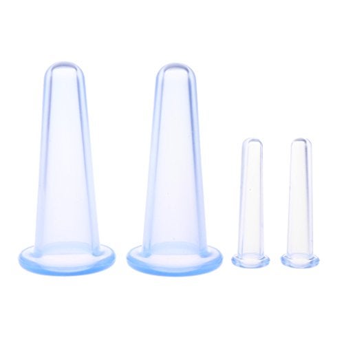 Magideal® 4pcs Silicone Vacuum Cupping Cups Massage Set with Bag Face Body Cups for Wrinkle Reducer ,Collagen Stimulator,Pain Relief - Image 3
