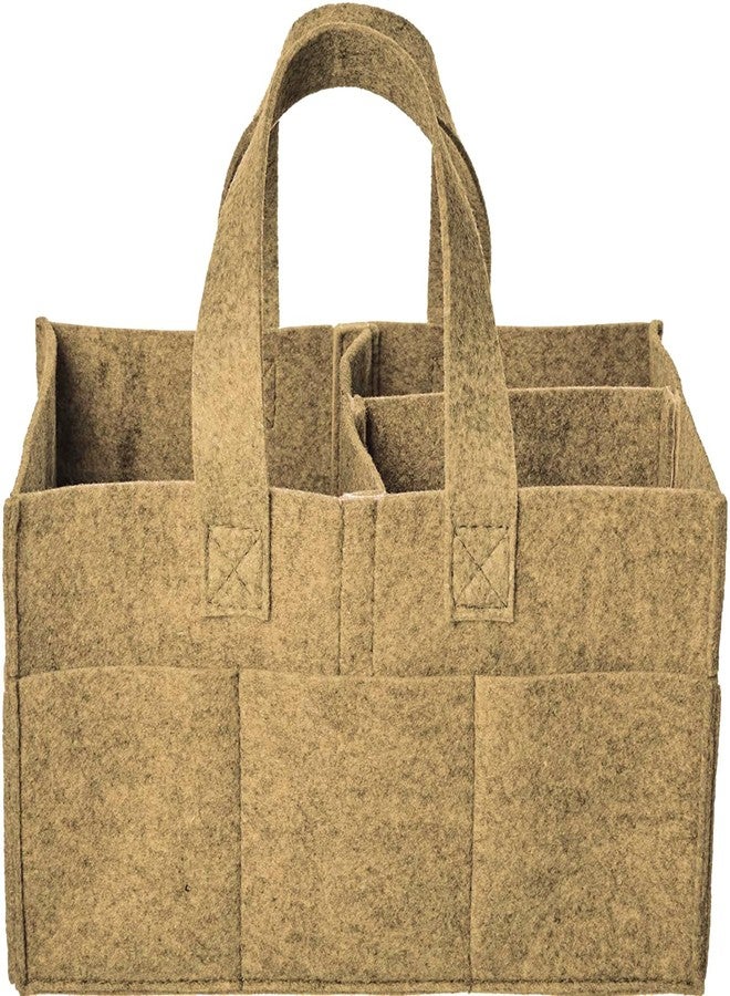 RENVA Storage Caddy, Felt Divided Design, Diaper and Wipes Organizer with Handles (Beige) - Image 3