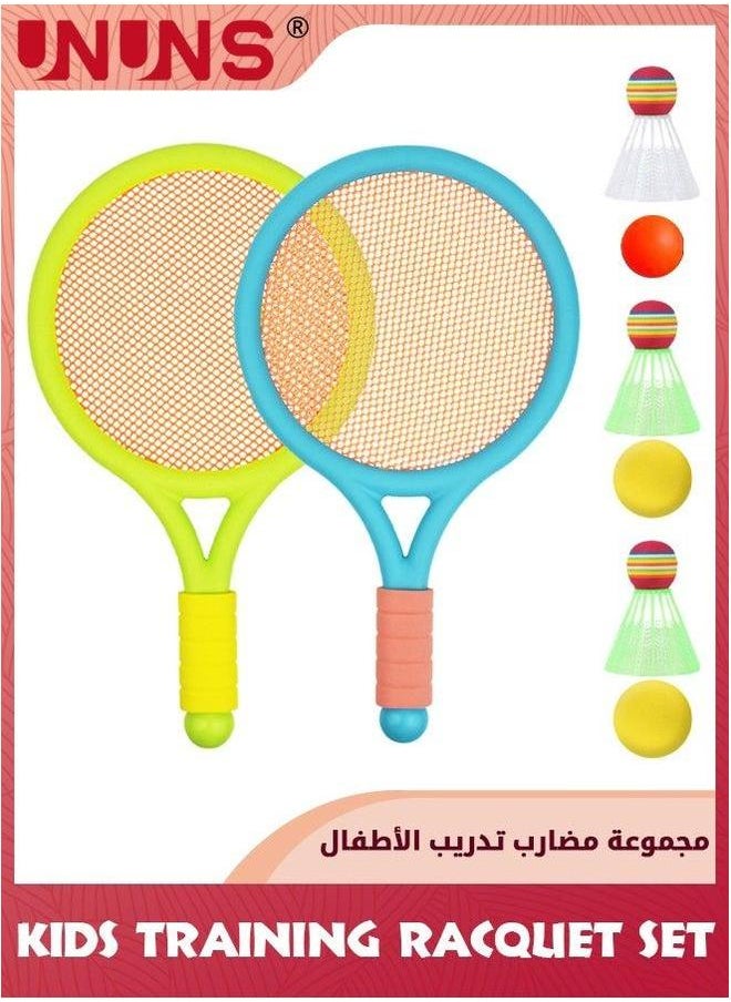 UNUNS Kid Badminton Racket Set,Sports Trained Set For Children Beginners Adults,Shuttlecocks Racquet 2 Players,Indoor Outdoor Sport Game  - Image 1