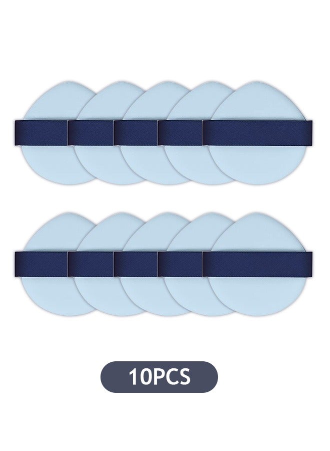 Generic Powder Puff Teardrop Puff, 10 Pcs Dry and Wet Makeup Triangle Puffs Sponge Latex Free, Special Sponge Powder Puff for Liquid Foundation (Blue) - Image 1