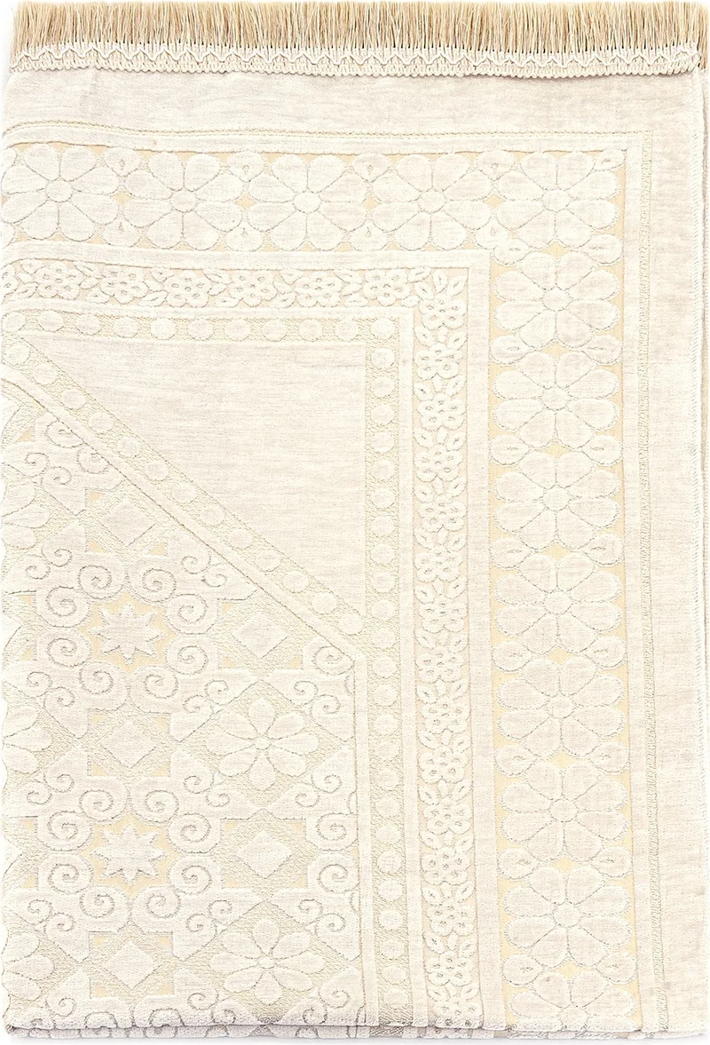 ايهفان اونلاين Patterned Chenille Prayer Rug - Cream Color