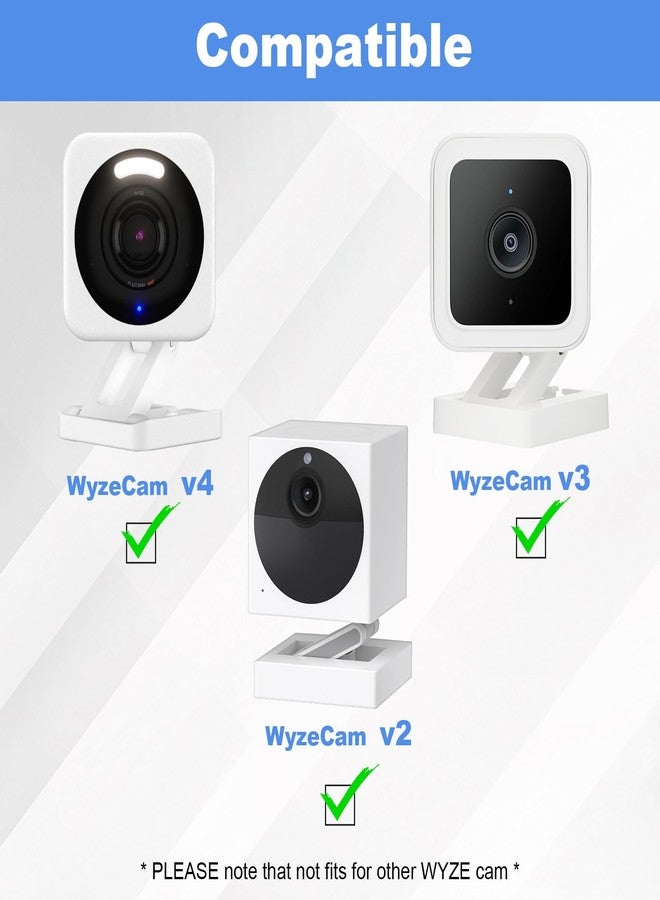 ريير حاملان للنافذة، مناسبان لكاميرا Wyze Cam V4/V3 - حامل كاميرا لاصق على الزجاج للمراقبة الخارجية، ومراقبة الطيور، ومشاهدة الحيوانات الأليفة، تركيب بدون حفر للمستأجرين - غير مناسب للزجاج المزدوج أو الزجاج المصنفر، أبيض - Image 2