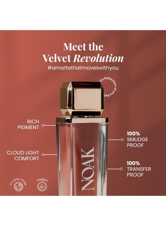 Noak Velvet Matte Liquid Lipstick for Women | Waterproof, Smudge-Proof & Transfer-Proof | Long-Lasting up to 8Hrs | Bold & Highly Pigmented | Cruelty-Free | 5ml (Cocoa Cascade) - Image 2