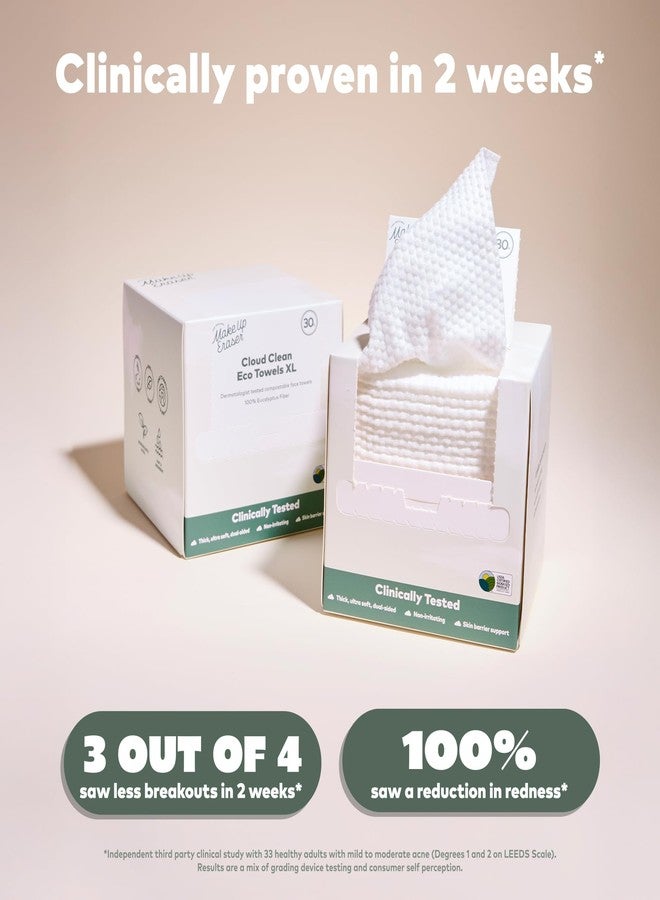 Makeup Eraser The Original MakeUp Eraser Cloud Clean Eco Towels - Ultra-Soft, Disposable Face Towelette - 100% USDA Biobased - Helps Reduce Dryness & Redness - 30 Ct, 2 Pack (60 Total - Image 4