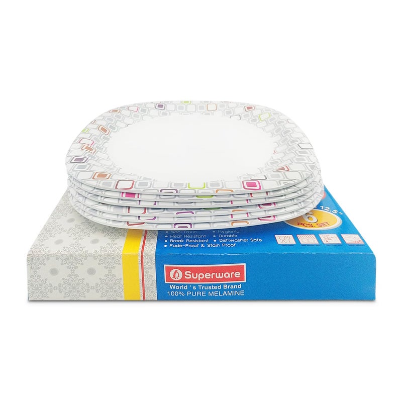 Superware | Pure Melamine | Small Plate Set - Candy Blocks 7.5” (6 nos.) | Stain Free, Glazed Finish - Image 5