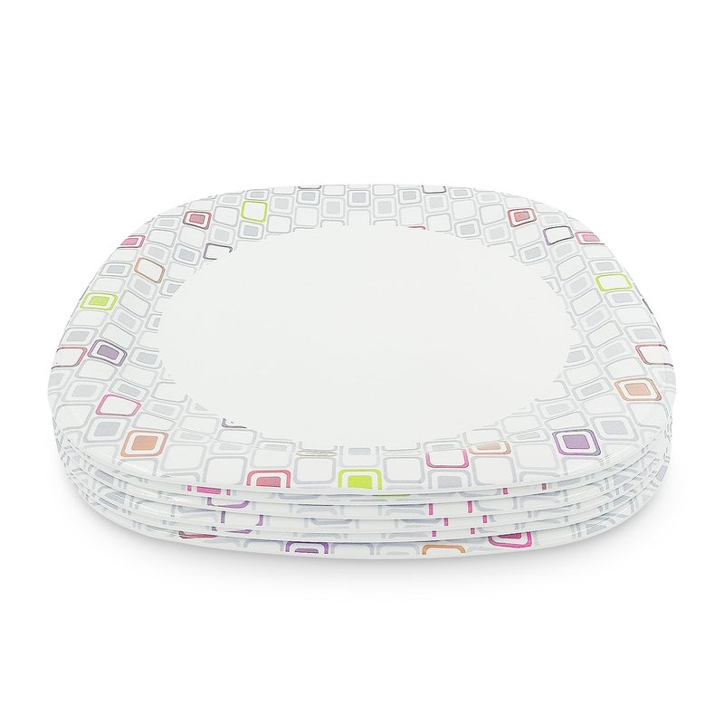 Superware | Pure Melamine | Small Plate Set - Candy Blocks 7.5” (6 nos.) | Stain Free, Glazed Finish - Image 2