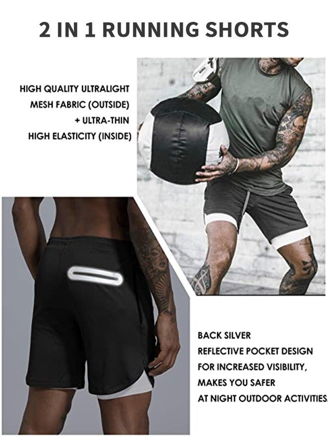 GROIC Gym Shorts for Men, Running with Quick Dry Workout 2-in-1 Stealth Shorts, 2 Layer Loose Athletic Yoga Outdoor Sports Pockets - Image 5