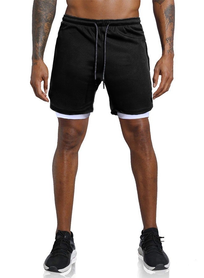 GROIC Gym Shorts for Men, Running with Quick Dry Workout 2-in-1 Stealth Shorts, 2 Layer Loose Athletic Yoga Outdoor Sports Pockets - Image 2