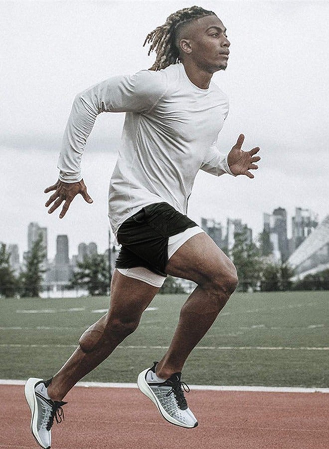 GROIC Gym Shorts for Men, Running with Quick Dry Workout 2-in-1 Stealth Shorts, 2 Layer Loose Athletic Yoga Outdoor Sports Pockets - Image 4