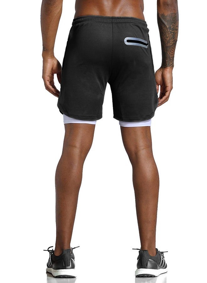 GROIC Gym Shorts for Men, Running with Quick Dry Workout 2-in-1 Stealth Shorts, 2 Layer Loose Athletic Yoga Outdoor Sports Pockets - Image 3