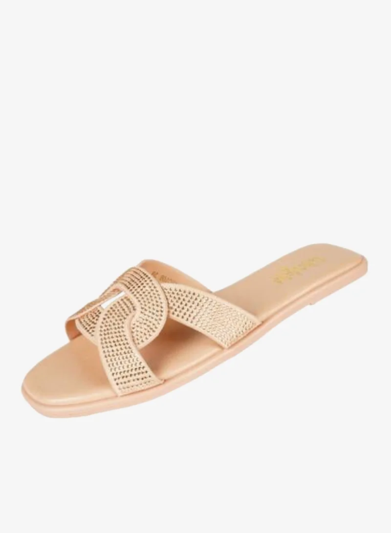 Michelle Morgan Nude 092-2773 Michelle Morgan Ladies Flat Heel Sandals 114RC10B for Women | Best Price UAE