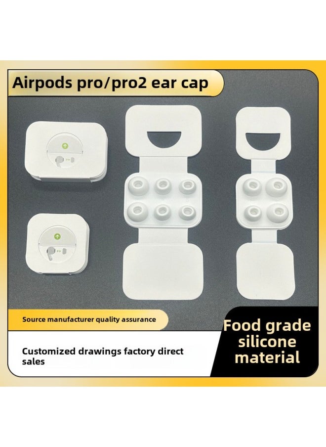 Generic - For Airpodspro Silicone Ear Caps Apple Pro2 Generation Earplugs Universal Headphones Ear Cuffs Cardboard Packaging In Stock-Specifications:Black  One Pair Each Of L/m/s/xs Cardboard Packaging - Image 1