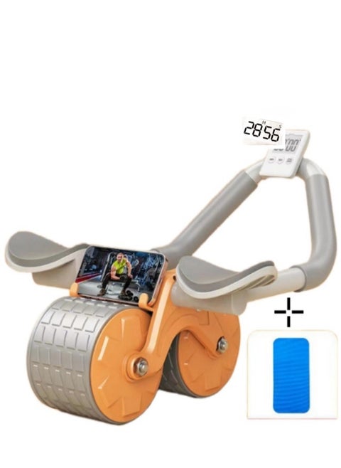 New with timer Ab Abdominal Exercise Roller Elbow Support Abs Roller Wheel Core Exercise Equipment Automatic Rebound Abdominal Wheel With Kneeling Cushion